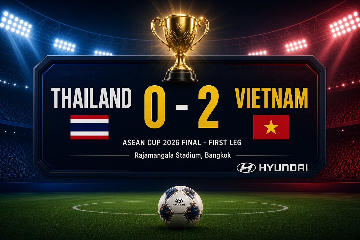 Tuyển Việt Nam thắng Thái Lan 2-0 ở chung kết lượt đi ASEAN Cup 2026
